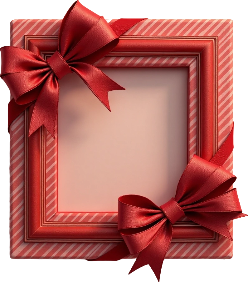 Festive Red Frame with Bows